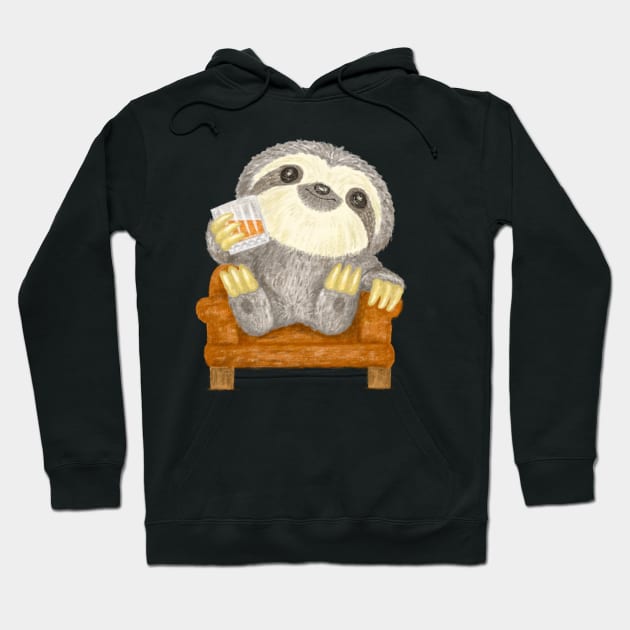 Sloths drinking alcohol Hoodie by sanogawa